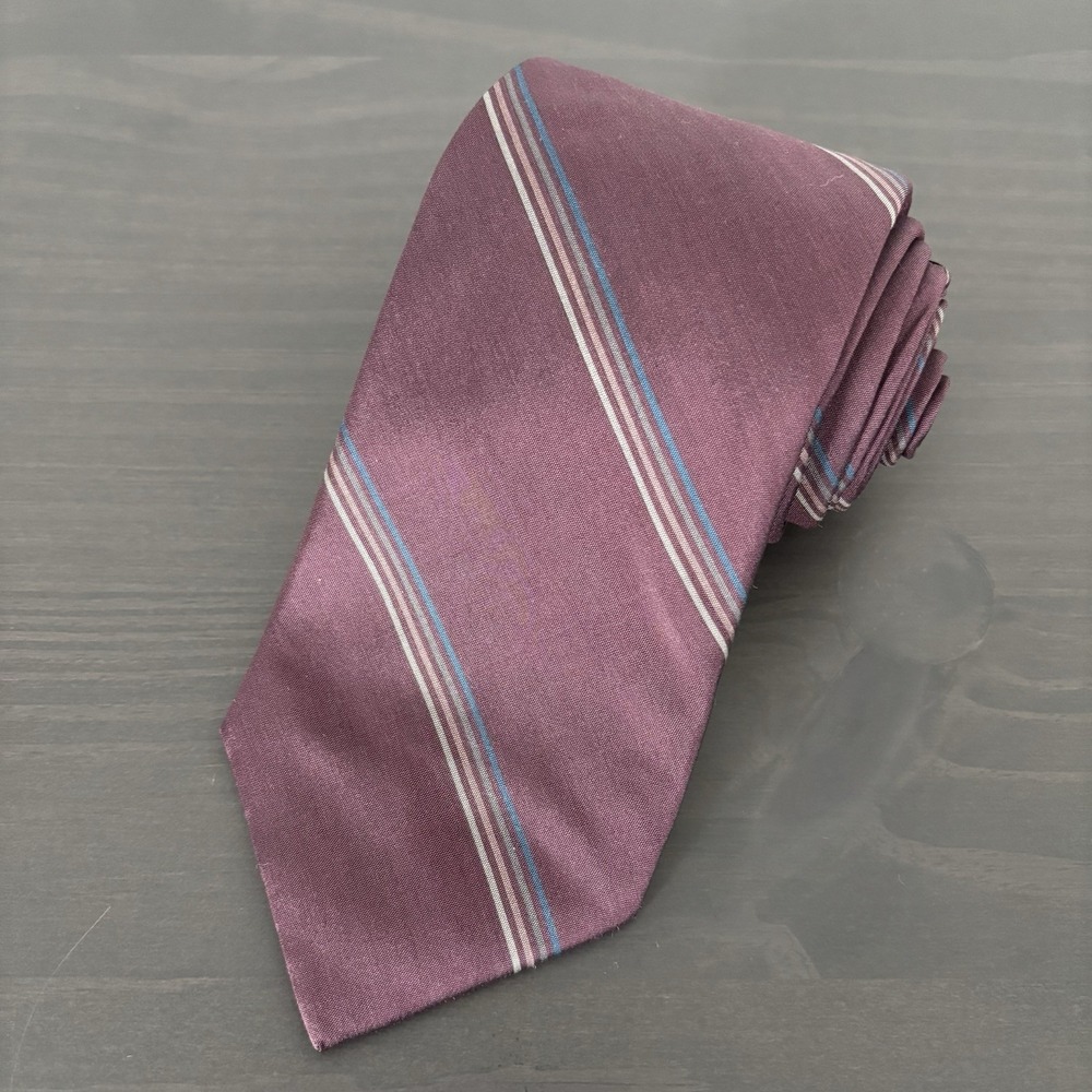 Christian Dior Tie‎ Purple Striped Men's Necktie Business Formal Elegant
